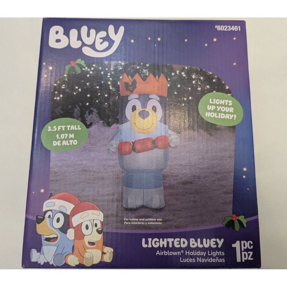 Gemmy Bluey 3.5ft Lighted Christmas Inflatable Yard Decor Airblown Holiday New